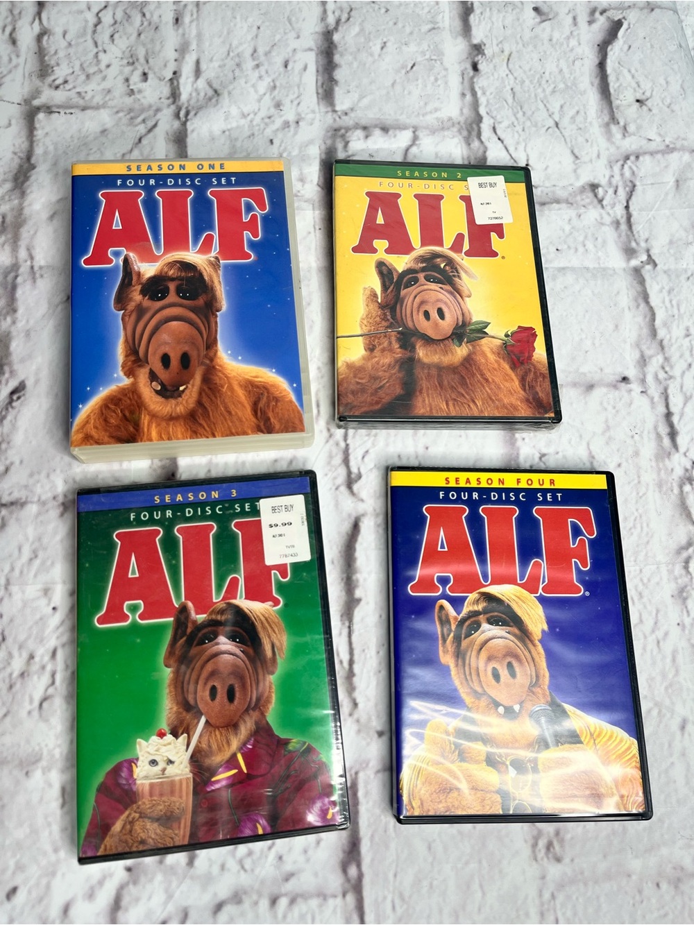 complete set of the 1980s classic sitcom ALF on DVD seasons 1-4
